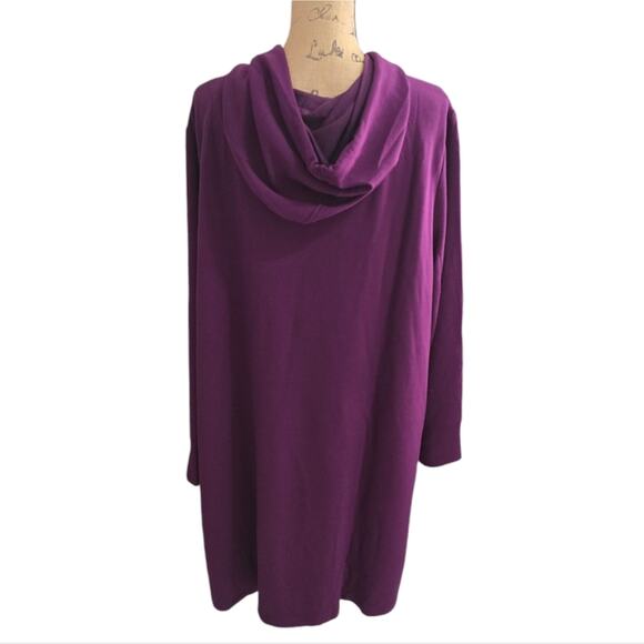 Calvin Klein Purple Plum Hooded Super Soft CK Dress Plus Size 3X New - Picture 4 of 8